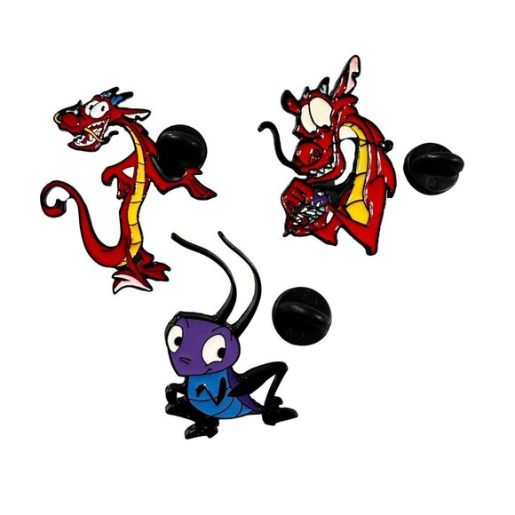 Lucky Mushu Dragon Lapel Pin Bug Mulan Princess Brooch Jewelry Accessories Pin - Picture 1 of 9
